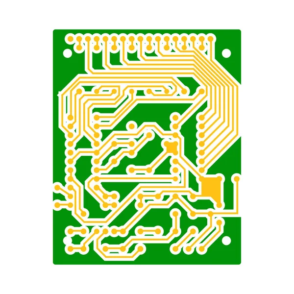 Icône Circuit Conception Couleur Plate Illustration Vectorielle — Image vectorielle