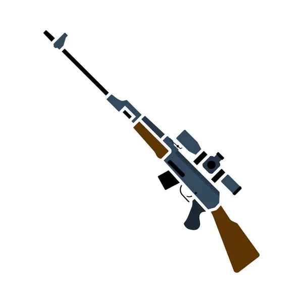 Sniper Rifle Icon Diseño Color Plano Ilustración Vectorial — Vector de stock