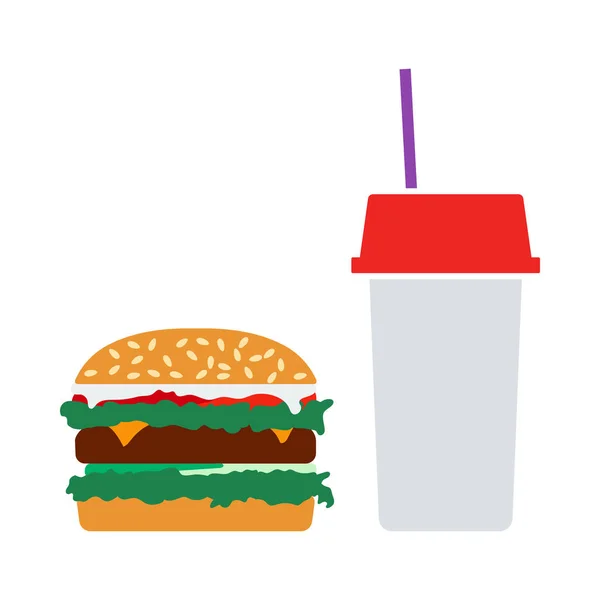 Fast Food Icon Plochý Design Vektorová Ilustrace — Stockový vektor