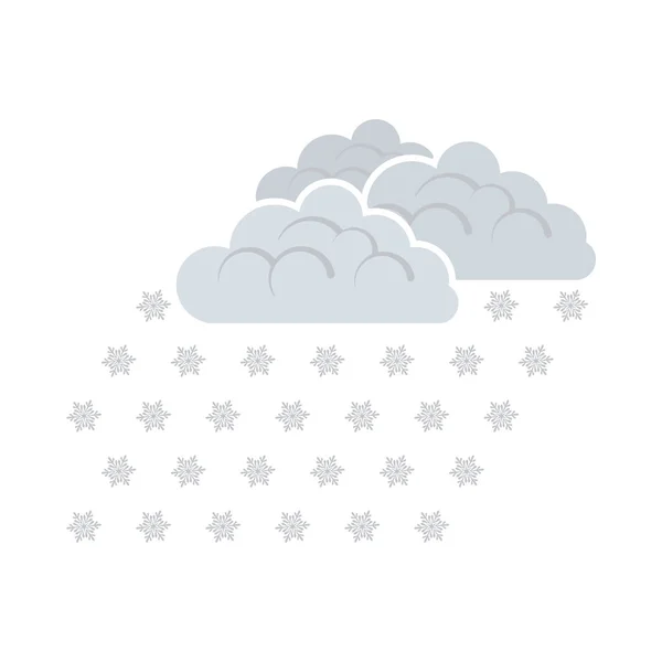 Snowfall Icon Flat Color Design Vector Illustration — Stock Vector