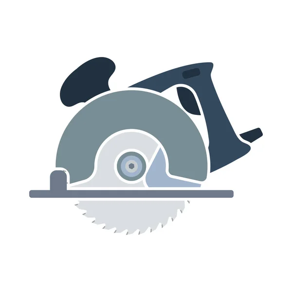 Circular Saw Icon Flat Color Design Vector Illustration — Stock Vector