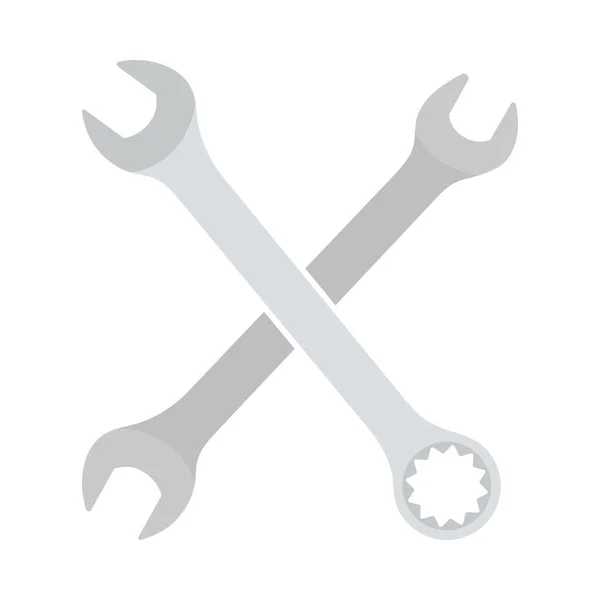 Crossed Wrench Icon Flat Color Design Vector Illustration — Stock Vector