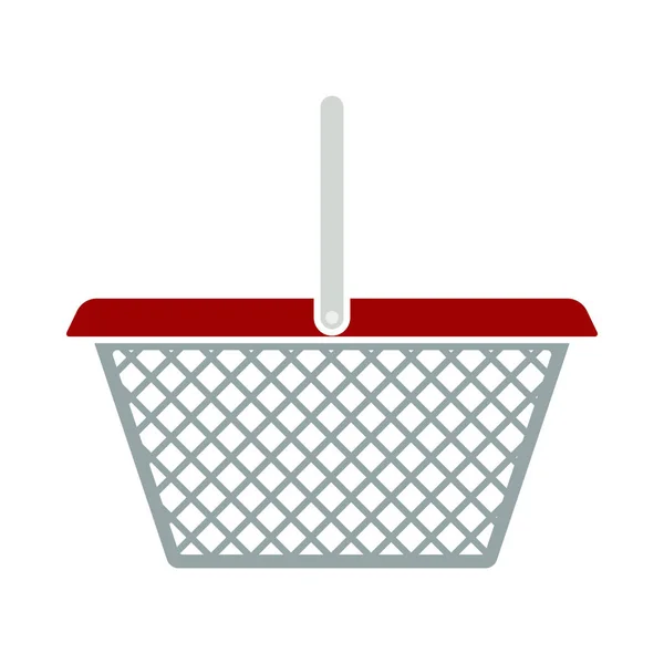 Supermercado Shoping Basket Icon Diseño Color Plano Ilustración Vectorial — Archivo Imágenes Vectoriales