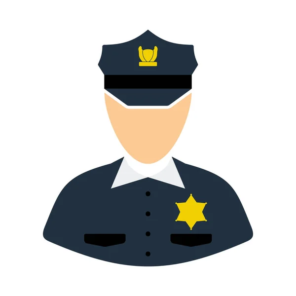 Icono Policía Diseño Color Plano Ilustración Vectorial — Archivo Imágenes Vectoriales