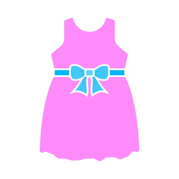 Bebek Kız Giysi Simgesi Düz Renk Tasarımı Vektör Llüstrasyonu — Stok Vektör