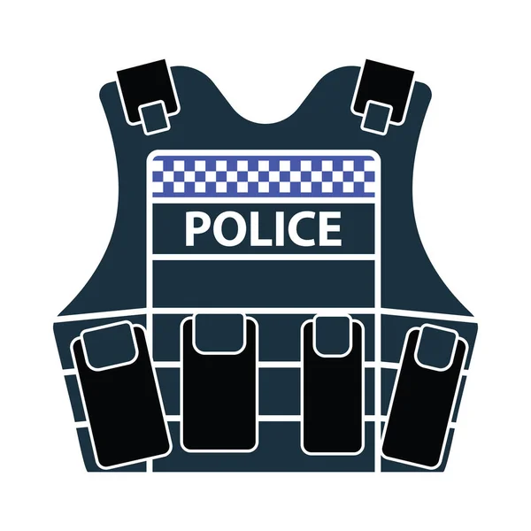 Polizeiwesten Ikone Flache Farbgestaltung Vektorillustration — Stockvektor