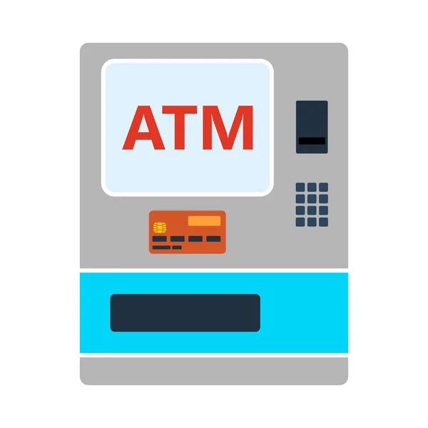 Atm Ikon Lapos Color Design Vektorillusztráció — Stock Vector