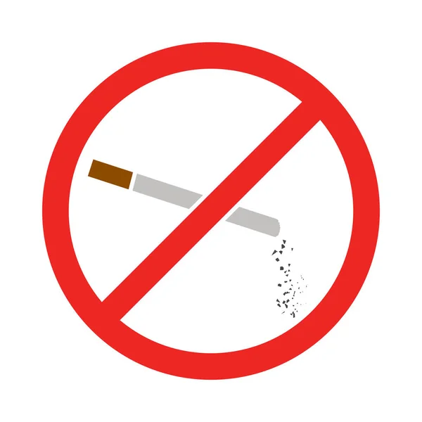禁止吸烟图标 平面色彩设计 病媒图解 — 图库矢量图片