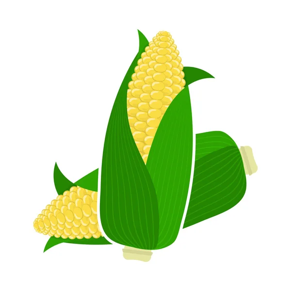 Kukorica Ikon Lapos Color Design Vektorillusztráció — Stock Vector