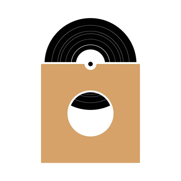 Vinyl Record Envelope Icon Flat Color Design Vector Illustration — Stock Vector