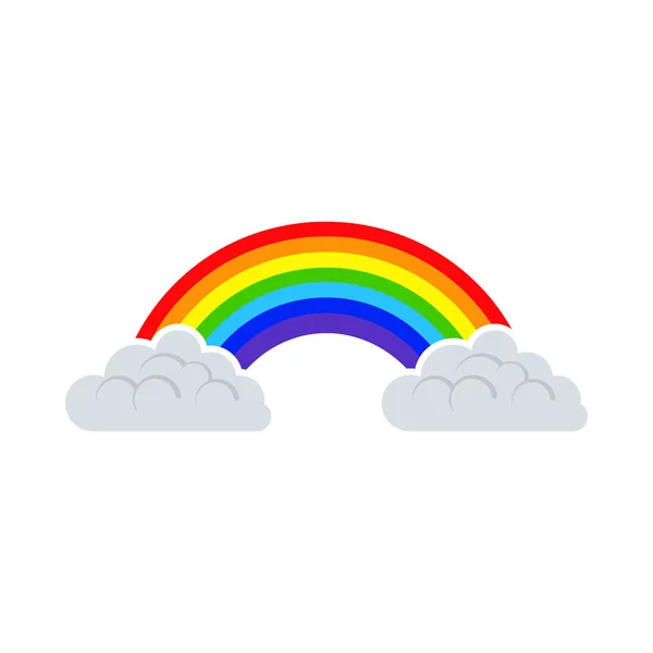 Rainbow Icon Flat Color Design Vector Illustration — Stock Vector