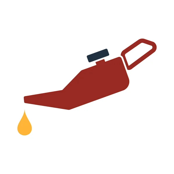 Ölkanister Ikone Vorhanden Flache Farbgestaltung Vektorillustration — Stockvektor