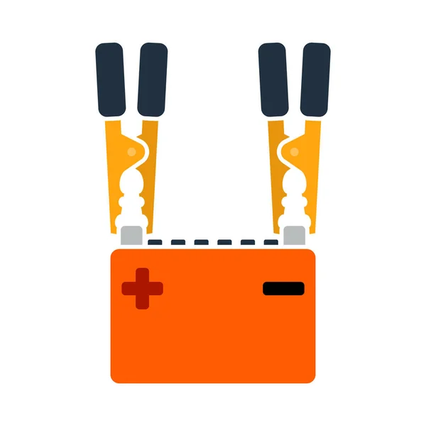 Car Battery Charge Icon. Flat Color Design. Vector Illustration.