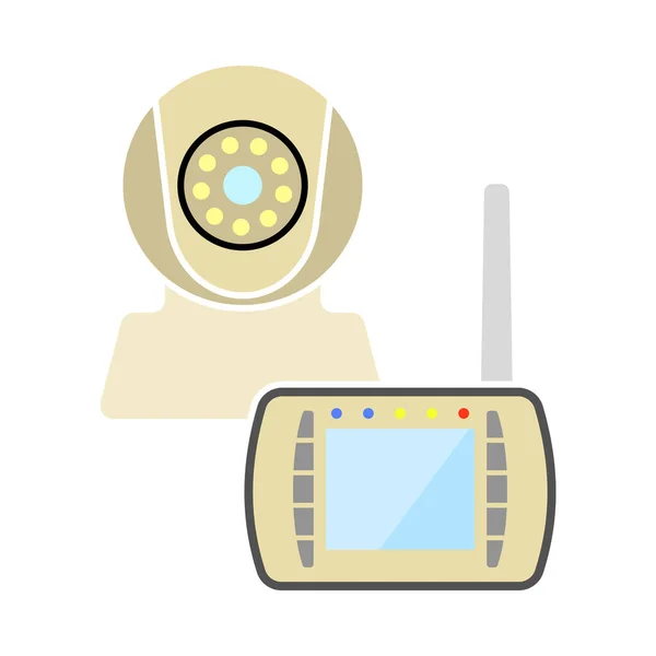 Baby Monitor Icon Flache Farbgestaltung Vektorillustration — Stockvektor