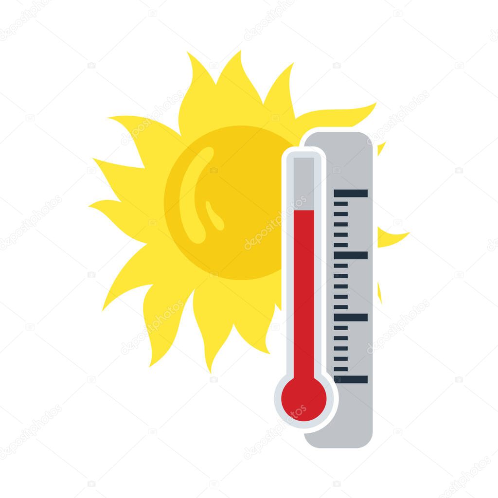 Summer Heat Icon. Flat Color Design. Vector Illustration.