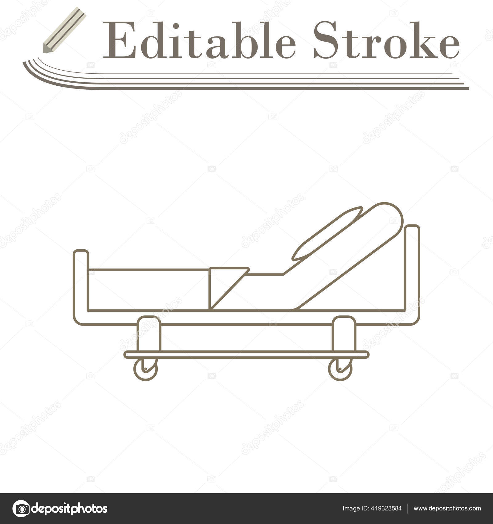 Hospital Bed Icon Editable Stroke Simple Design Vector Illustration Stock  Vector by ©angelp 419323584, image size:1600x1700