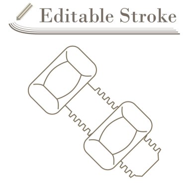 Bolt ve Nut ikonu. Düzenlenebilir Basit Tasarım. Vektör İllüstrasyonu.