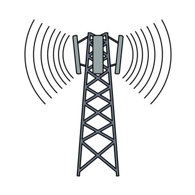 Hücresel Yayın Anten Simgesi. Renk Doldurma Tasarımı ile Düzenlenebilir Tasarım. Vektör İllüstrasyonu.