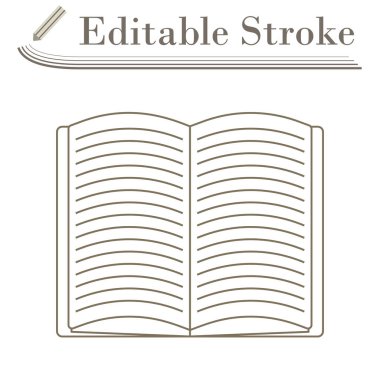 Kitap Simgesi Aç. Düzenlenebilir Basit Tasarım. Vektör İllüstrasyonu.