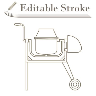 Beton Karıştırıcı ikonu. Düzenlenebilir Basit Tasarım. Vektör İllüstrasyonu.