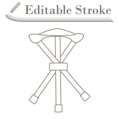 Balık Katlama Sandalyesi Simgesi. Düzenlenebilir Basit Tasarım. Vektör İllüstrasyonu.