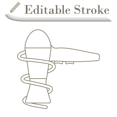 Saç kurutma ikonu. Düzenlenebilir Basit Tasarım. Vektör İllüstrasyonu.