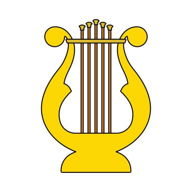 Lyre Simgesi. Renk Doldurma Tasarımı Özeti. Vektör İllüstrasyonu.