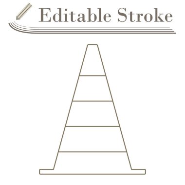 Trafik Konisinin Simgesi. Düzenlenebilir Basit Tasarım. Vektör İllüstrasyonu.