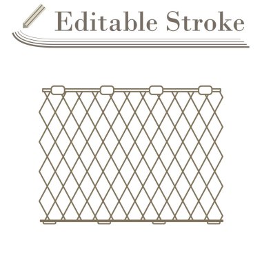 Balıkçılık Ağı Simgesi. Düzenlenebilir Basit Tasarım. Vektör İllüstrasyonu.