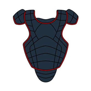 Beyzbol Sandığı Koruyucusu Simgesi. Renk Doldurma Tasarımı ile Düzenlenebilir Tasarım. Vektör İllüstrasyonu.