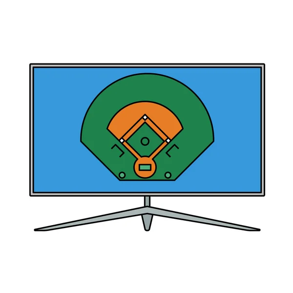 Béisbol Icono Traducción Esquema Editable Con Diseño Relleno Color Ilustración — Vector de stock