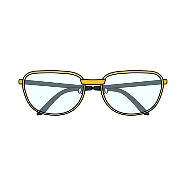 Icono Gafas Esquema Con Diseño Relleno Color Ilustración Vectorial — Vector de stock