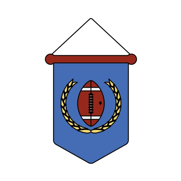 American Football Pennant Icon Esquema Editable Con Diseño Relleno Color — Vector de stock