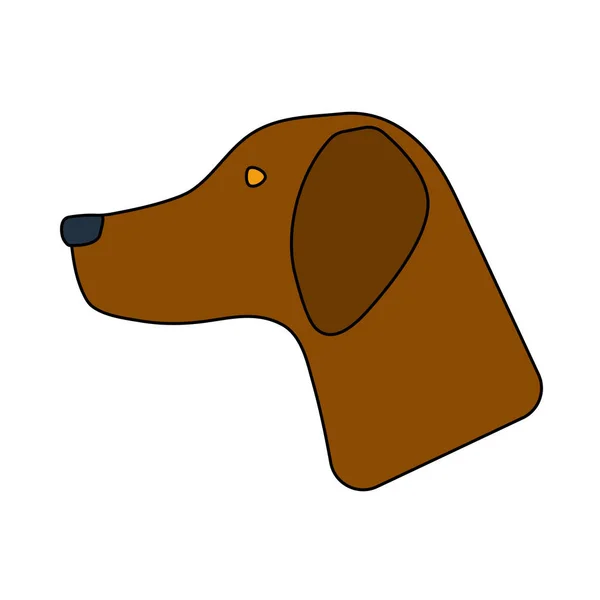 Icon Hinting Dog Had Upravitelný Obrys Barevným Vzorem Vektorová Ilustrace — Stockový vektor