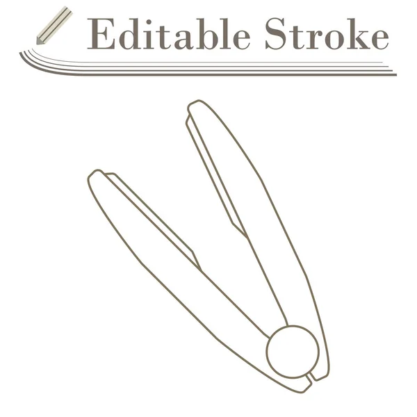 Hår Plat Ikon Redigerbar Stroke Enkel Design Vektor Illustration — Stock vektor