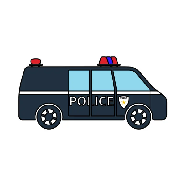 Polizeiwagen Ikone Editierbare Umrisse Mit Farbfülldesign Vektorillustration — Stockvektor