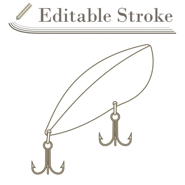 Ikonen Fiske Spoon Redigerbar Stroke Enkel Design Vektor Illustration — Stock vektor