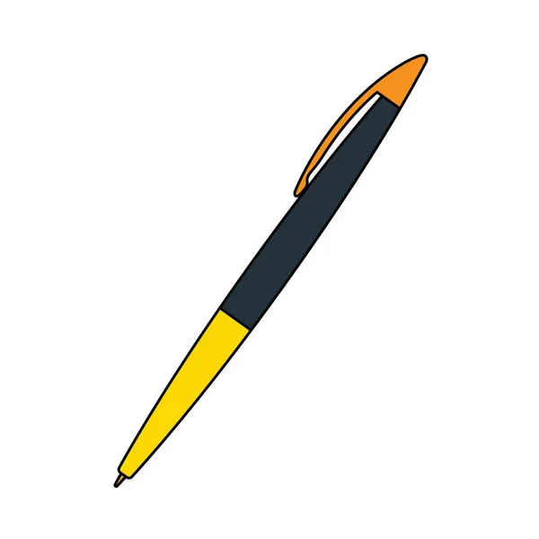 Піктограма Ручки Начерки Дизайном Заповнення Кольорів Векторна Ілюстрація — стоковий вектор