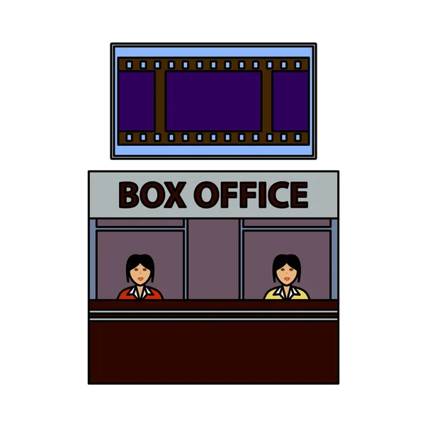 Εικονίδιο Box Office Επεξεργάσιμο Περίγραμμα Χρώμα Πλήρωσης Σχεδιασμό Εικονογράφηση Διανύσματος — Διανυσματικό Αρχείο