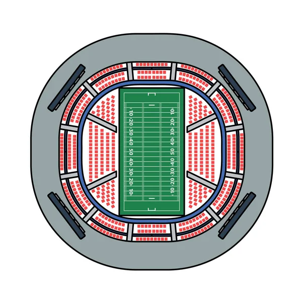 American Football Stadium Icône Vue Oiseau Contour Modifiable Avec Conception — Image vectorielle