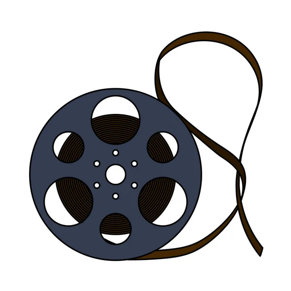 Movie Reel Icon Contorno Modificabile Con Disegno Riempimento Colore Illustrazione — Vettoriale Stock