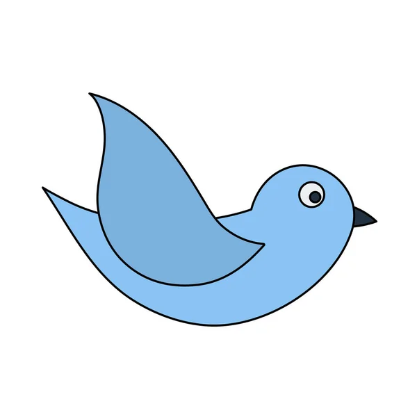 Icône Oiseau Contour Modifiable Avec Conception Remplissage Couleur Illustration Vectorielle — Image vectorielle