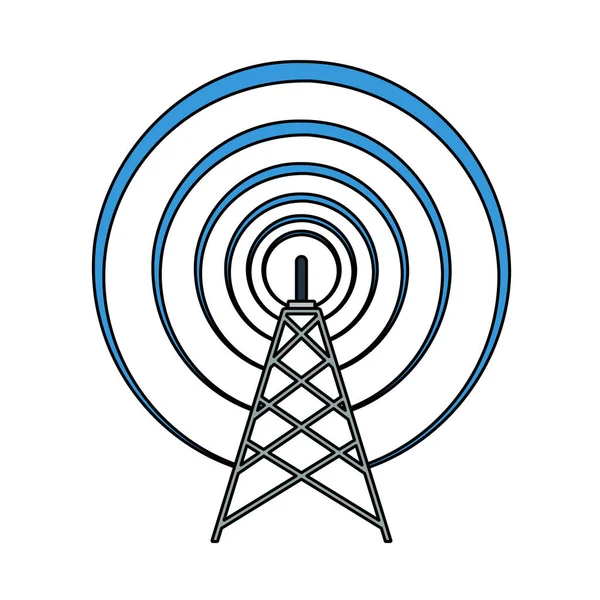 Radyo Anten Simgesi Renk Doldurma Tasarımı Ile Düzenlenebilir Tasarım Vektör — Stok Vektör
