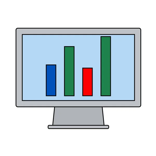 Overvåk Med Analytics Diagram Icon Redigert Overskrift Med Fargekonstruksjon Vektorbelysning – stockvektor