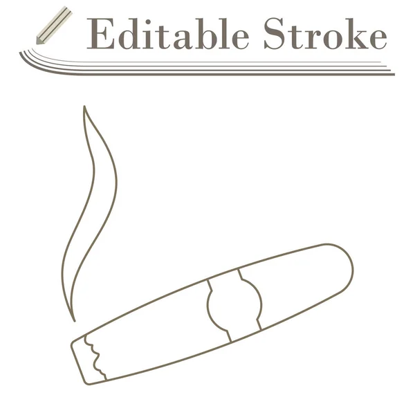 Cigar Icon Editable Stroke Simple Design Vector Illustration — Stock Vector