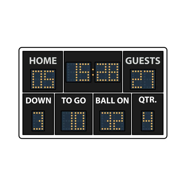 American Football Scoreboard Pictogram Bewerkbare Outline Met Kleur Invullen Ontwerp — Stockvector