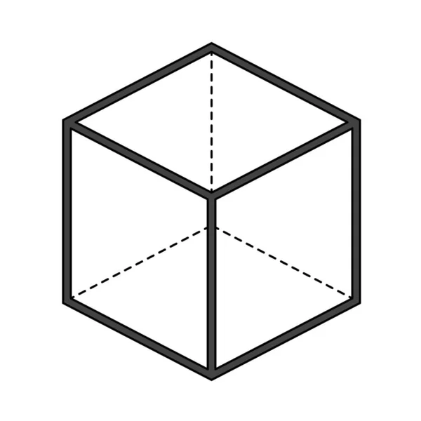 Cubo Con Icono Proyección Esquema Editable Con Diseño Relleno Color — Vector de stock