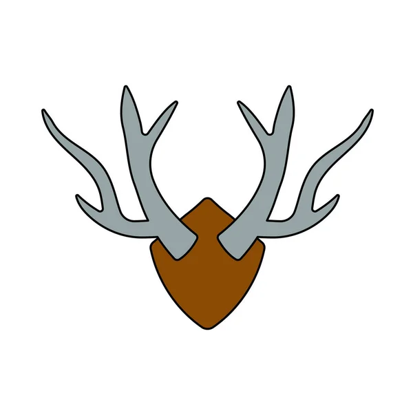 Icon Deer Antlers Outline Yang Dapat Disunting Dengan Desain Pengisian - Stok Vektor