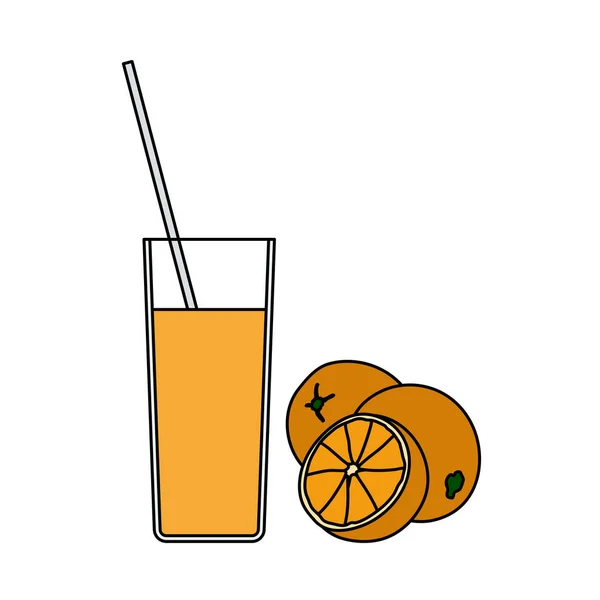 Symbol Des Orangensaftglases Vorhanden Editierbare Umrisse Mit Farbfülldesign Vektorillustration — Stockvektor