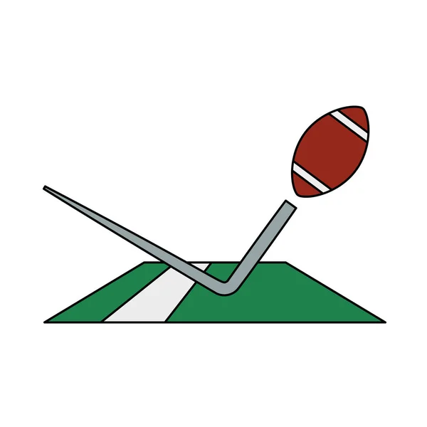 American Football Touchdown Icon Editable Outline Color Fill Design Vector — Stock Vector